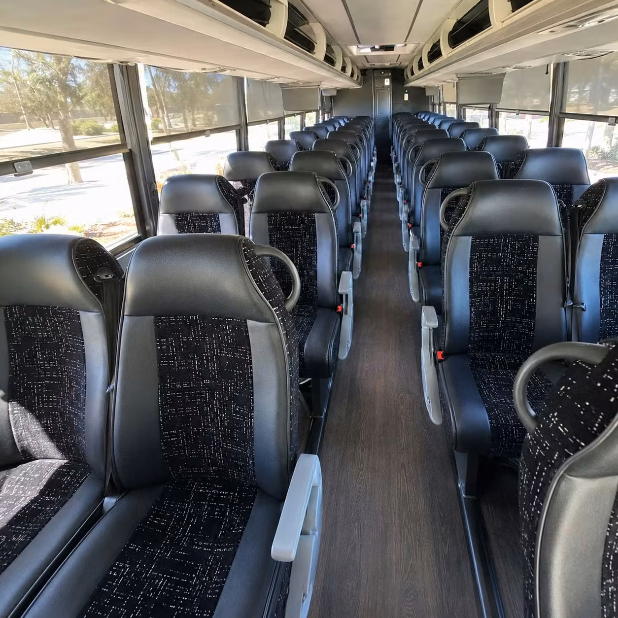 56 passenger charter bus inside